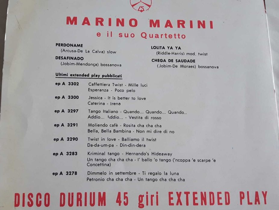Marino Marini Vinil EP - Perdoname
