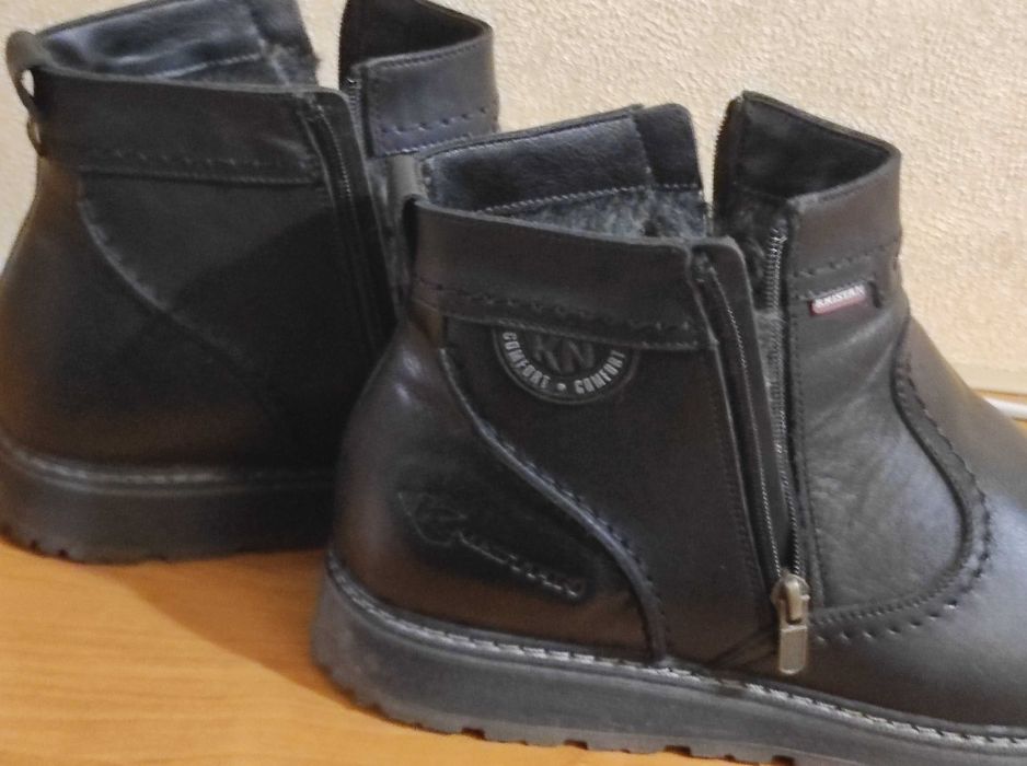 Полуботинки сапоги мужские 43- 44 размера б/у натуральная кожа