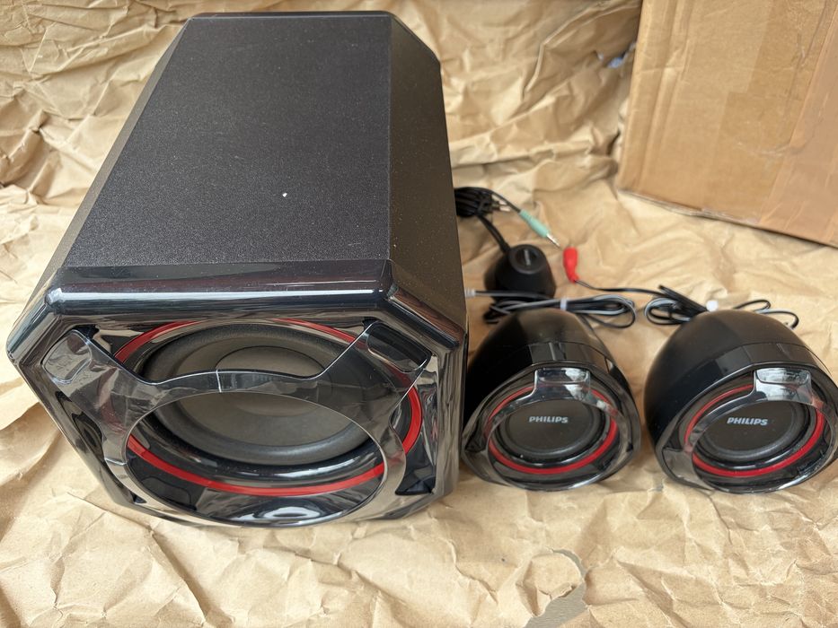 Sistema de Colunas Philips SPA5300/10 2.1 – Subwoofer Ativo + 2 Satélites