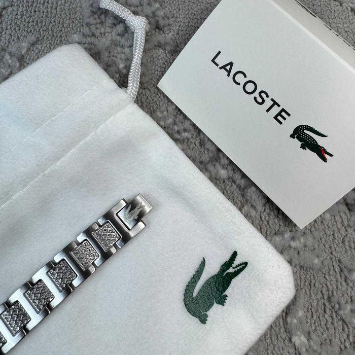 Браслет Lacoste, ласкоста, лакосте срібний, чоловічий