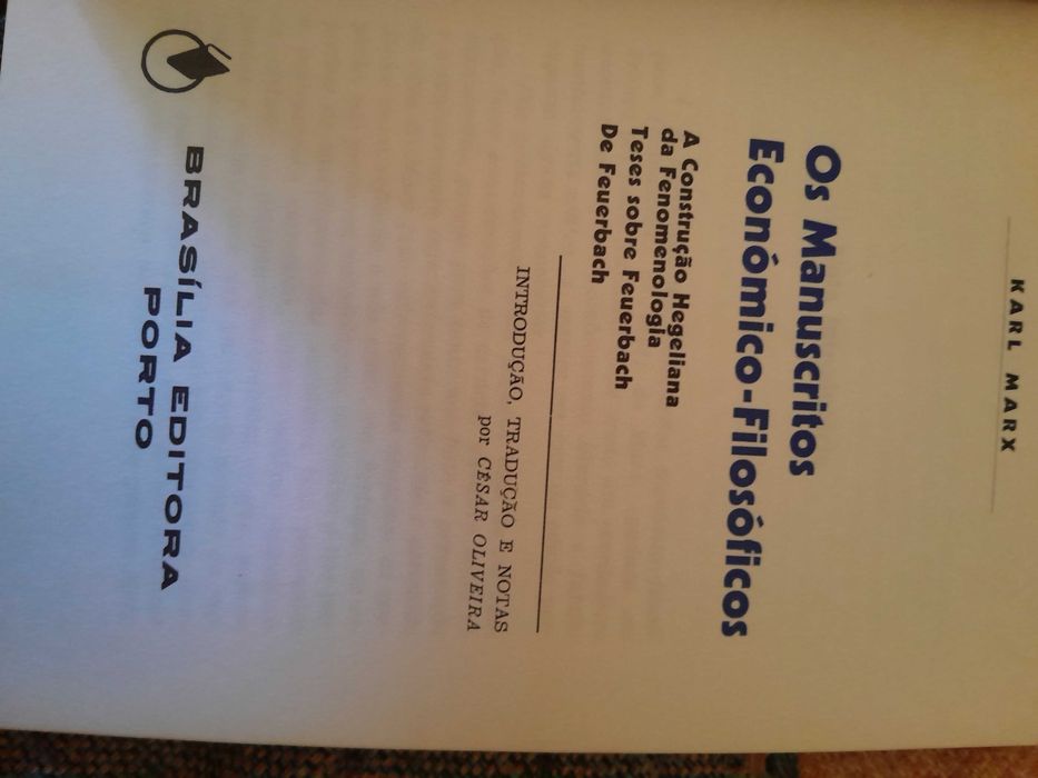 Os manuscritos economico-filosoficos