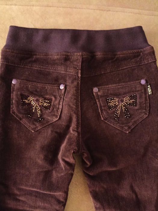 Вельветові штани джинси теплі джемпер на дівчинку  р. 98-104