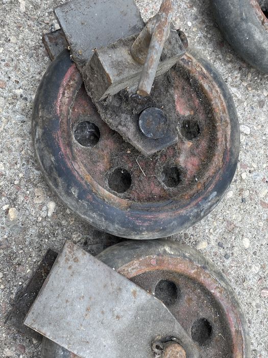 3 szt koła jezdne podporowe metalowe ogumowane