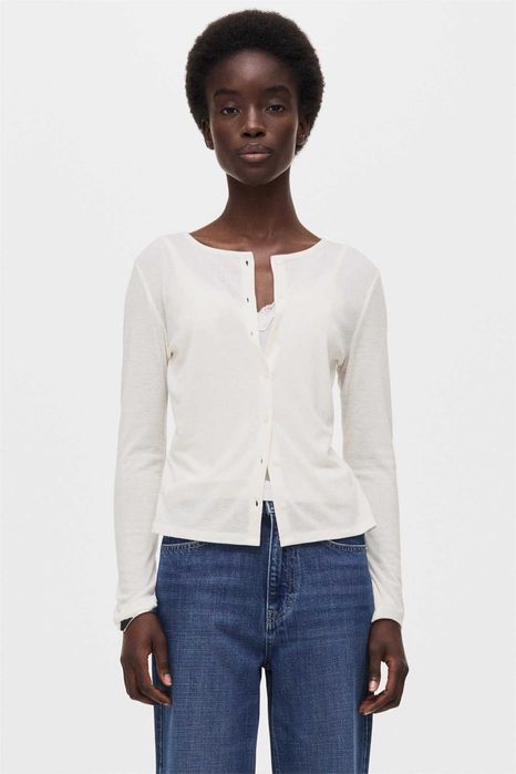 Bluzka kardigan L nowa kolekcja kremowy wiskoza dwuwarstwowy PROMOCJA