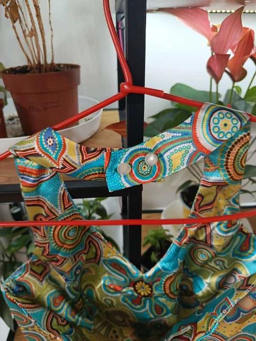 Sukienka Abendkleid Kolorowa Azjatycka Boho 40 M Wzory Etniczne Kwiatowa Maxi