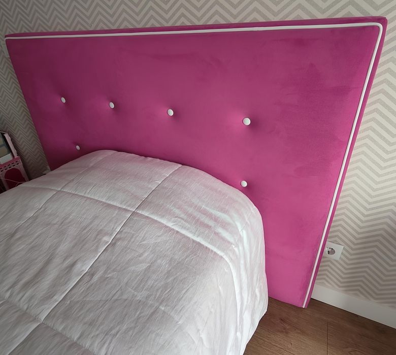 Cabeceira de cama+base rebatível+colchão