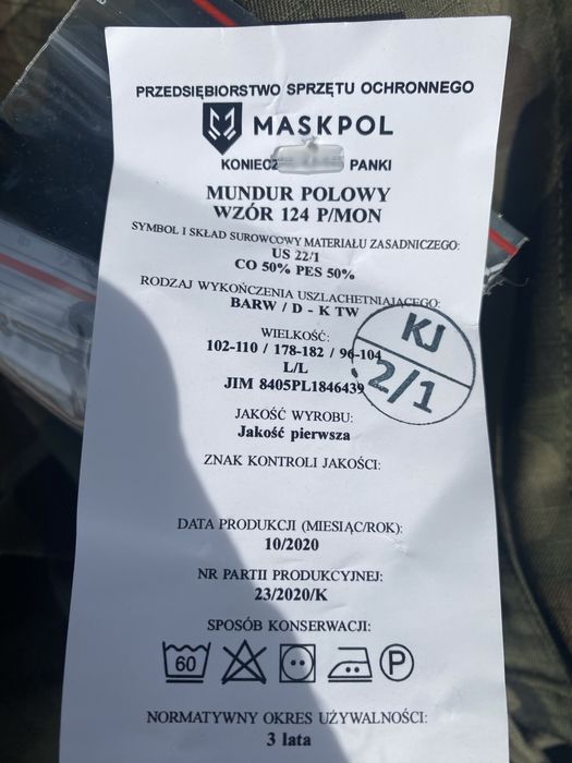 Mundur wojskowy 124P L/L