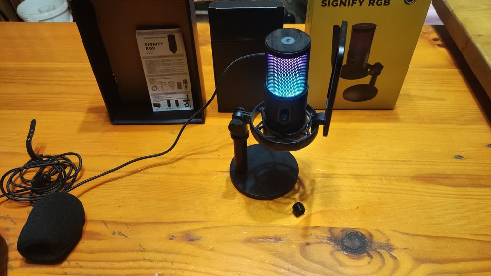 Микрофон Hator Signify RGB USB — как новый / для стрима, игр, Discord