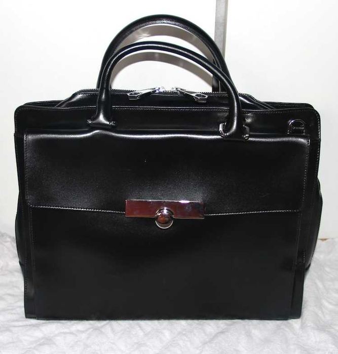 simple skóra czarna aktówka torebka skórzana torba hilfiger furla