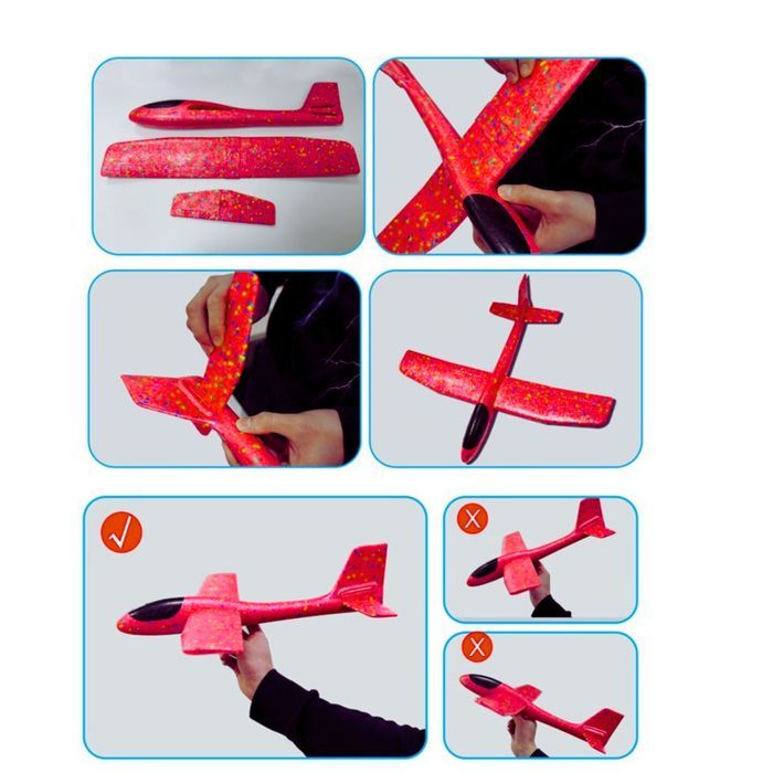 Samolot Styropianowy Duży Szybowiec Rzutka Ze Styropianu Czerwony