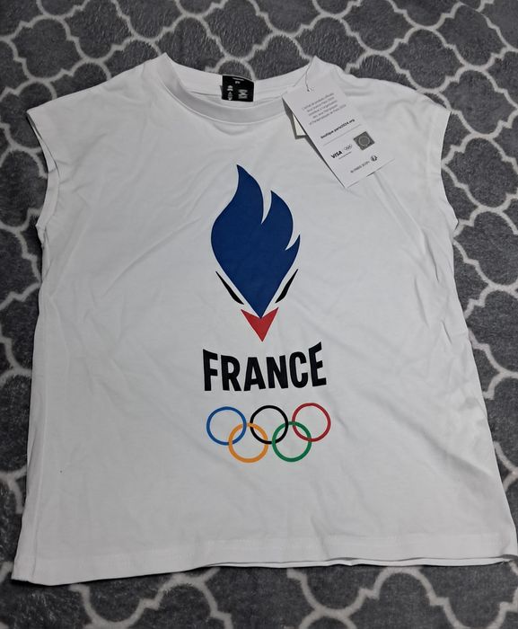 Nowa koszulka bez rękawów biała France Francja r 122