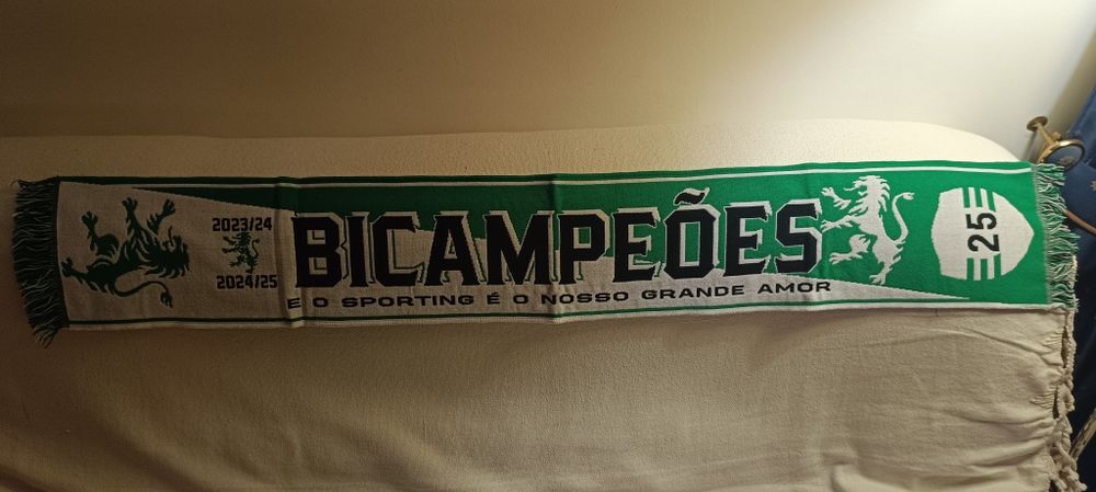 cachecol sporting Bi campeao em Lã