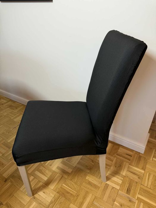 6szt Nowe czarne uniwersalne pokrowce elastyczne na krzesła loft black