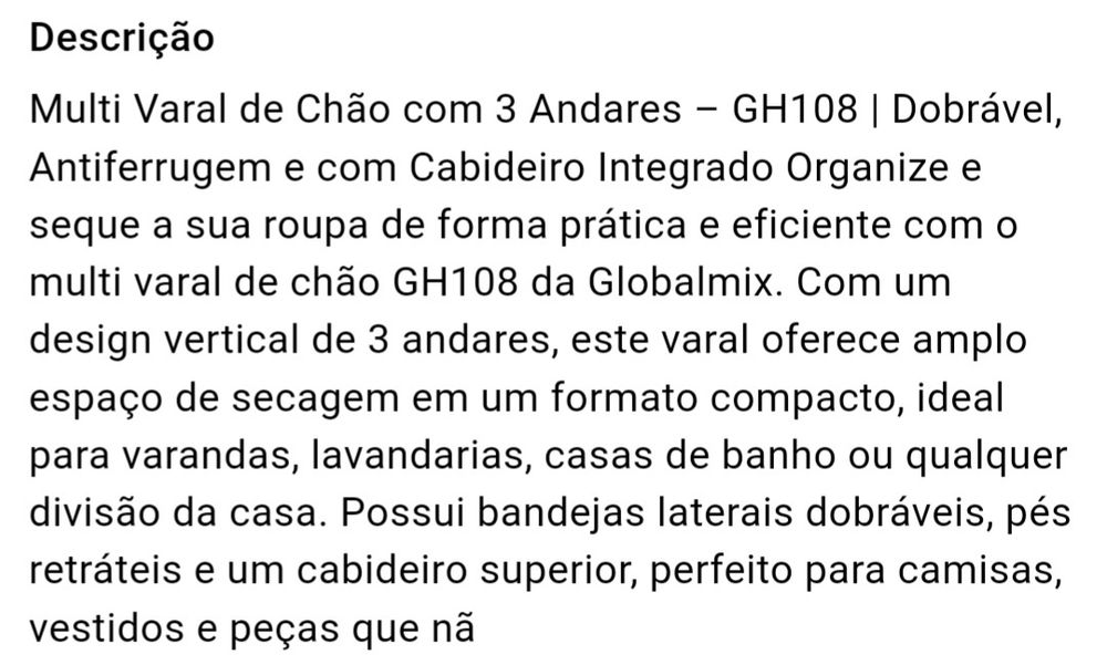 Multi Varal 3 andares ,antiferrugem e dobrável.