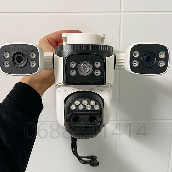 Wi-Fi IP-камера 20 МП з 4 об’єктивами, PTZ, зум ×10, нічне бачення