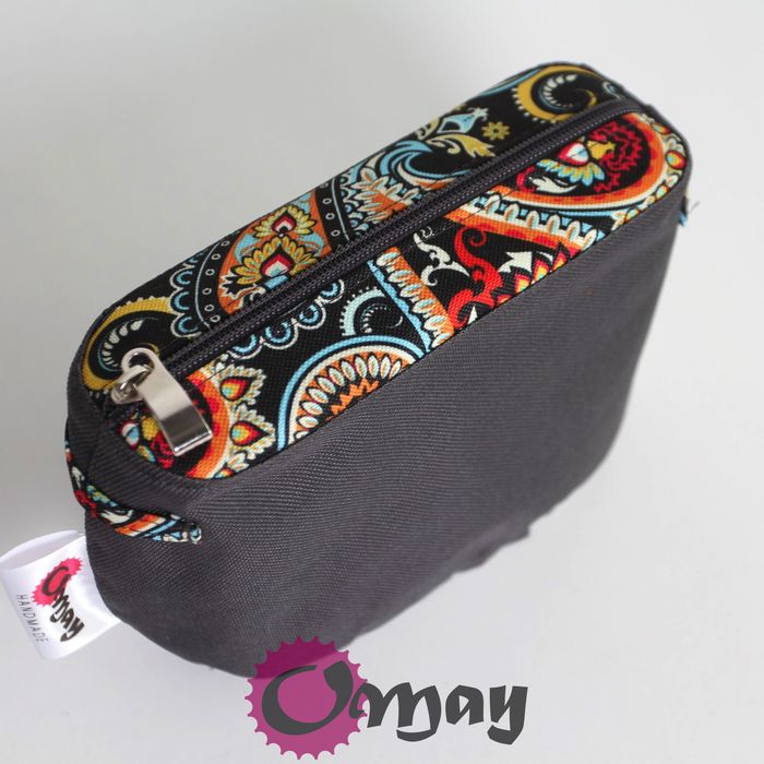 Grafitowy organizer OBAG POCKET orient paisley 1 kieszeń wkład OMAY