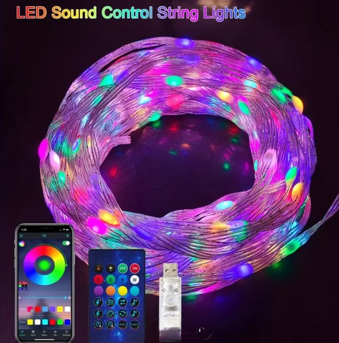 Умная светодиодная LED гирлянда Роса 10 метров