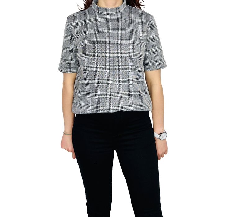 Bluzka w kratę z krótkim rękawem S 36