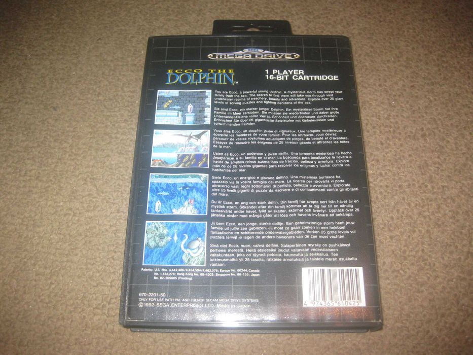 Jogo "Ecco The Dolphin" para Sega Mega Drive