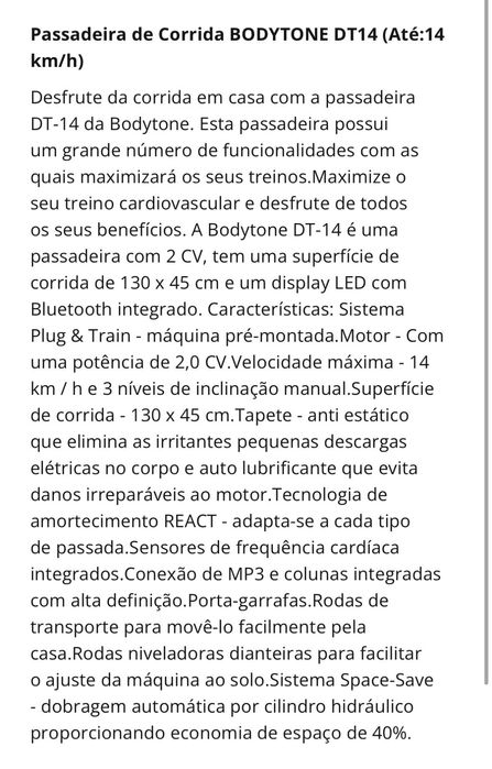 Passadeira de Corrida até 14km/h com diversas funcionalidades
