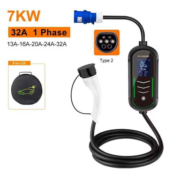 Зарядне зарядка для електромобіля Taysla Type 2/Type 1/GBT 3,5-7-11 KW