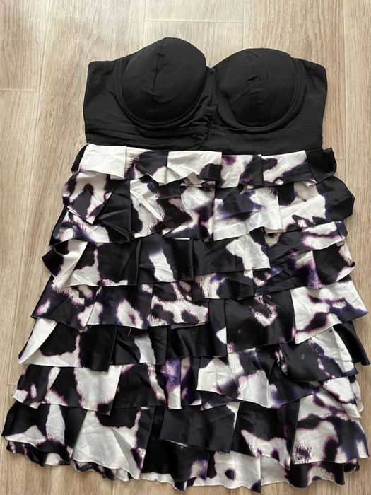 Сукня/ плаття, міні, бюстьє,на блискавці, з воланами 44-46р