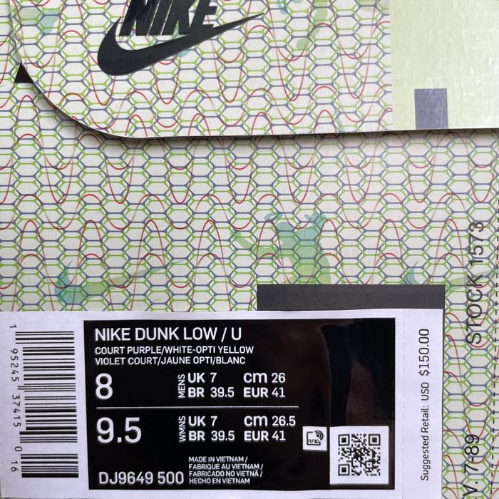 Кроссовки Union LA x Nike Dunk Low 'Purple' DJ9649-500 (оригинал)