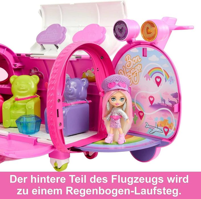 Розкішний рожевий літак -Барбі Екстра Флай Mattel Barbie Extra Fly - Luxury Pink Plane з міні-лялькою HPF72
