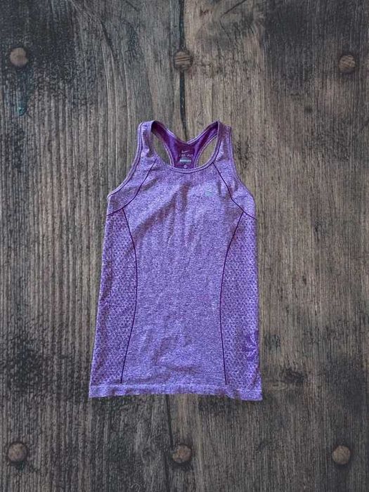 Koszulka sportowa damska top Nike running Dri fit gym fioletowy XS S