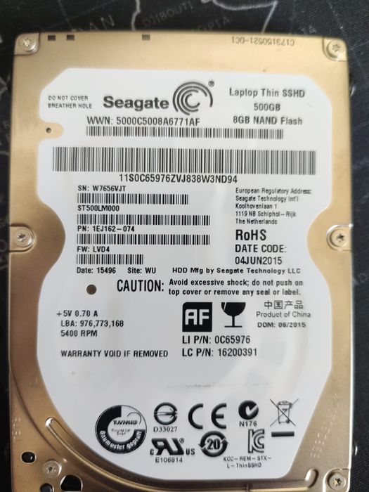 Disco Híbrido (SSHD) Seagate 500GB 2.5" - Rápido e Eficiente