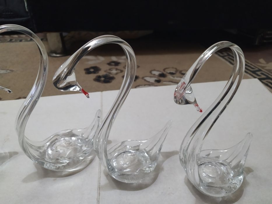 Статуэтка Лебедь СССР,стекло хрусталь,в хорошем состоянии 4шт.250грн.