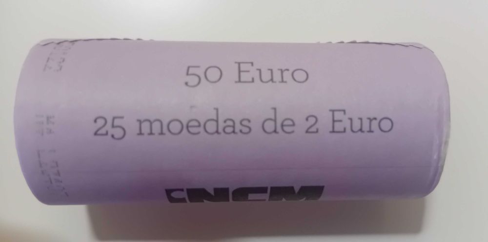 Rolo 25 moedas de 2 euros Centenário Primeira Travessia Aérea Atlântico Sul