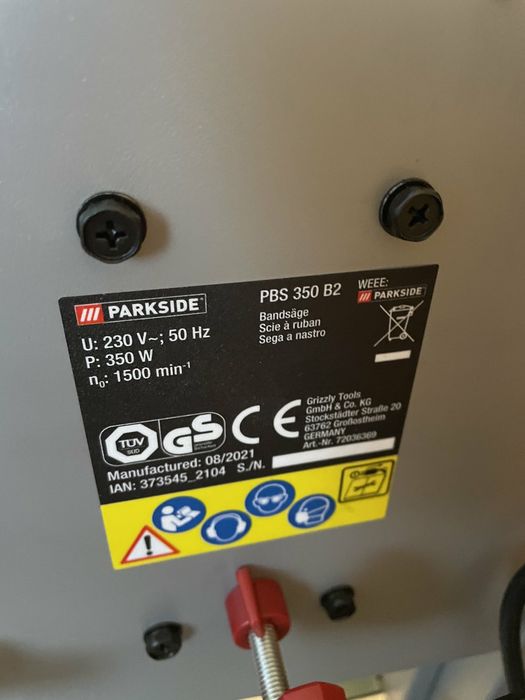 Ленточна пила по дереву GERMAN Parkside PBS 350/станок/стрічков/лобзик