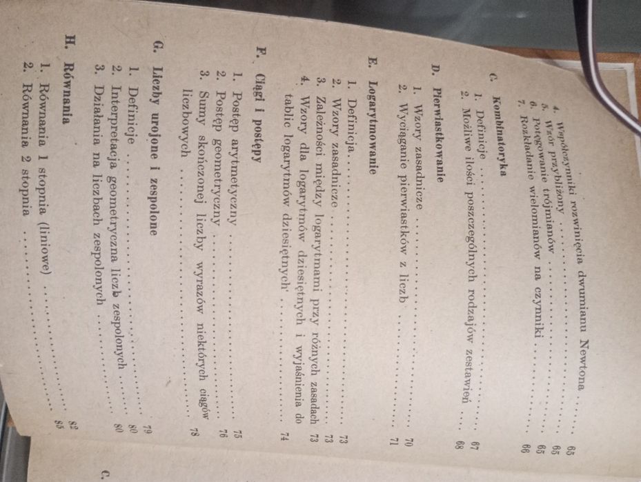 Matematyka wzory, definicje i tablice wydanie z 1963r