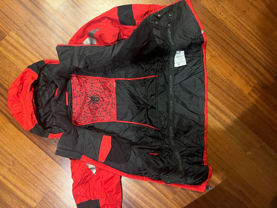 Лижний комплект Spyder: куртка + штани (Kids 170/164), червоний/чорний