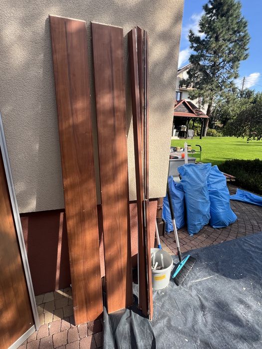 Drzwi składane mdf  w aluminiowej ramie – komplet