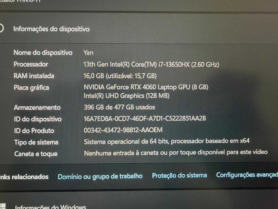 PORTÁTIL GAMING ACER PREDATOR HELIOS NEO 16 Phn16-71-72w6 I7-13650hx 16gb 512gb Ssd Rtx 4060 Windows 11 Home Tela 16 Wuxga