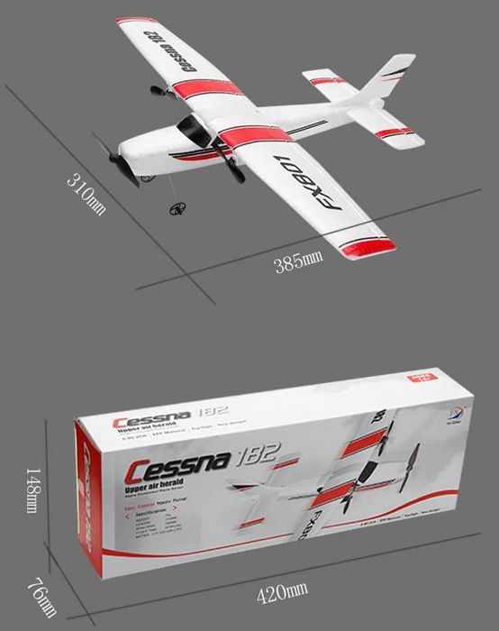Avião Telecomandado RC radiomodelismo Cessna 2.4ghz 2ch Brinquedo NOVO