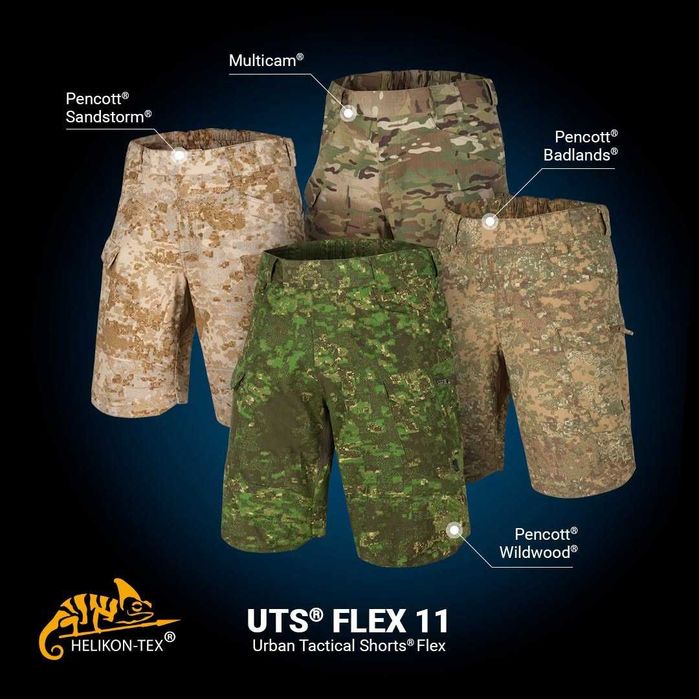 ‼️Шорти HELIKON-TEX Urban Tactical Flex 11 Shorts Pencott Wildwood короткі брюки штани бріджи‼️