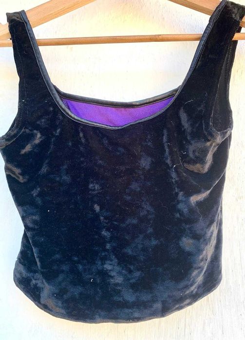 Top veludo preto e roxo