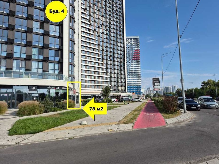 Фасад 78м, є ремонт, ЖК GREAT, Грейт, Дніпровська набережна, 5000 кв.