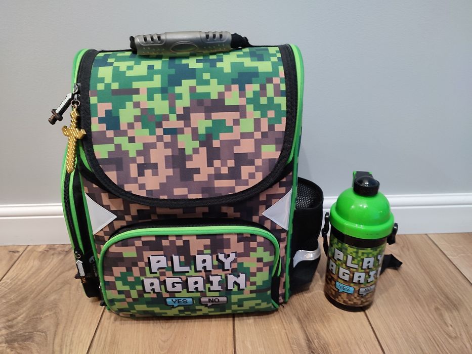 Tornister Paso plus piórnik i bidon Minecraft