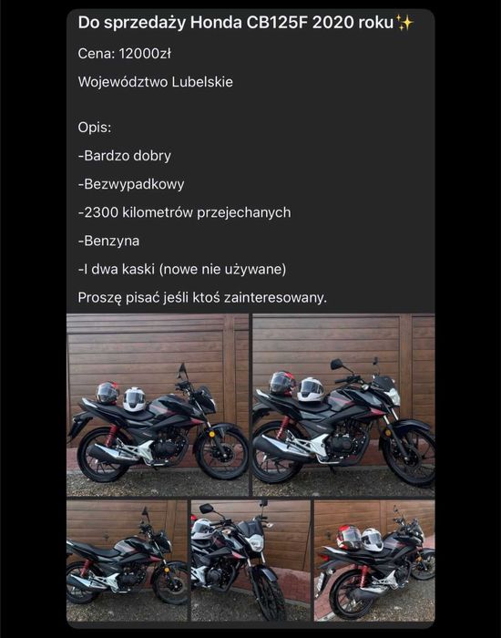 motocykl honda CB 125