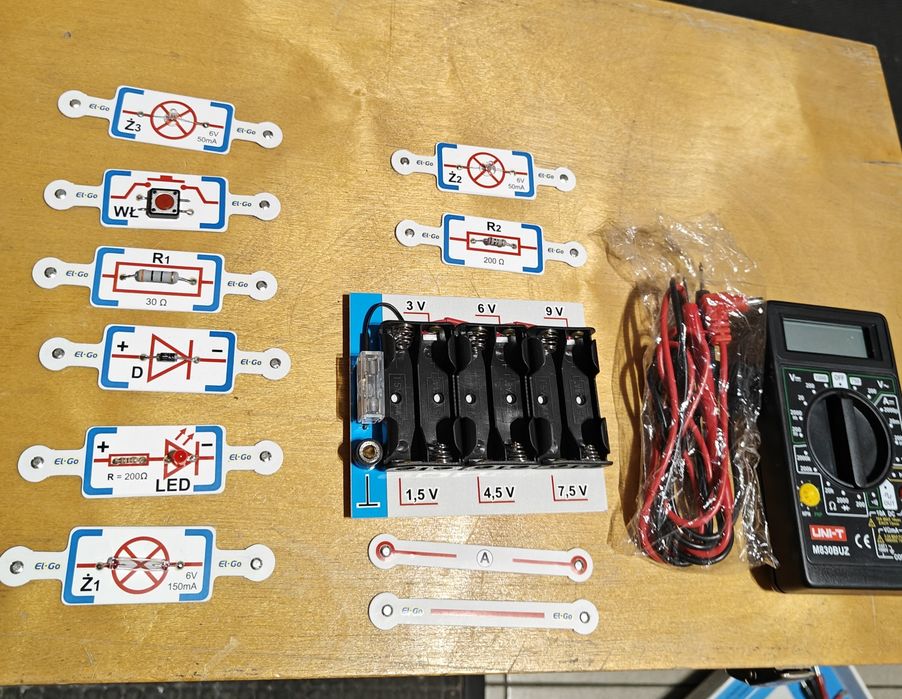 Zestaw do badan z elektroniki dla początkujących,miernik, akcesoria
