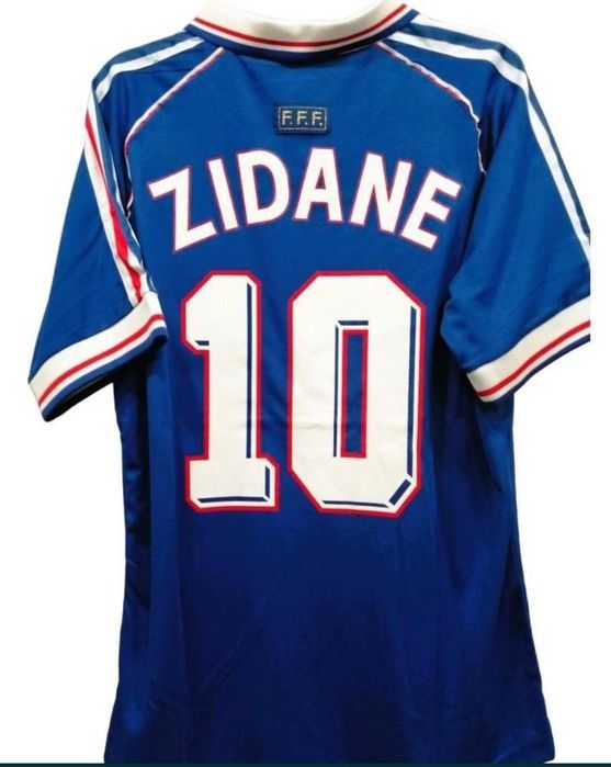 Футболка Adidas Франція 1998 Зідан, ретро форма Zidane France синя
