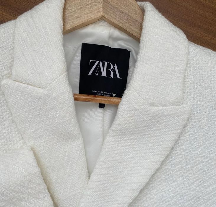 Вкорочений жакет жіночий піджак  Zara XS білий