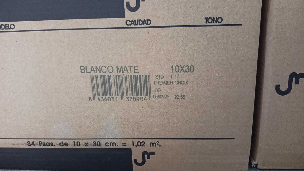 Płytki ścienne cegiełka białe hiszpańska Ribesalbes BLANCO MATE 10x30