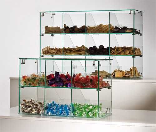 Gablota cukiernicza szklana  2-poziomowa AL15