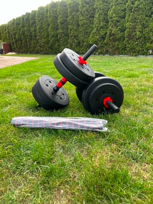 Hantle 20kg Regulowane Zestaw Do Ćwiczeń Hantelki 2x10kg NOWE FV23