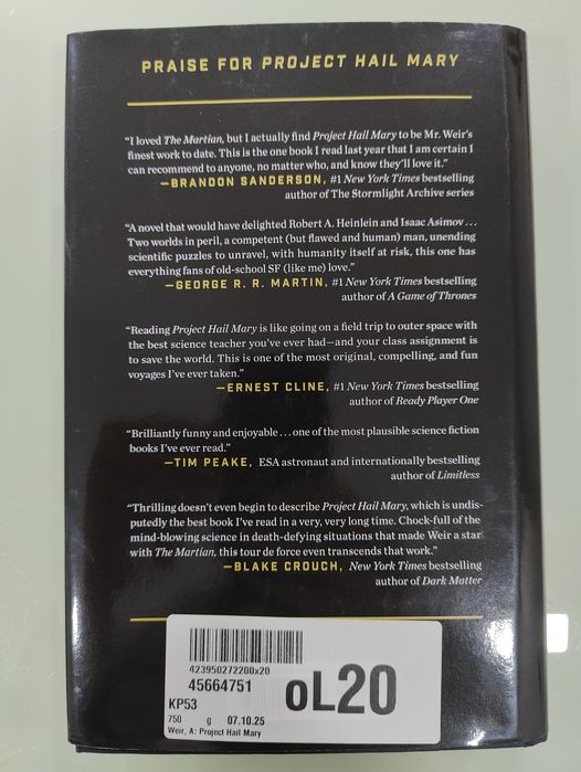 Livro Project Hail Mary novo